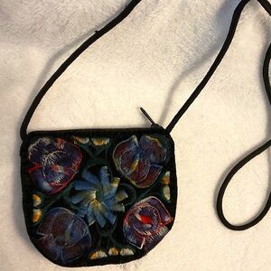 Lovely embroidered velvet  bag